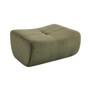 Pouf, repose-pieds velours côtelé kaki