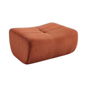 Pouf, repose-pieds velours côtelé terracotta