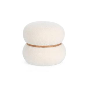Pouf rond bouclette blanc ivoire D43