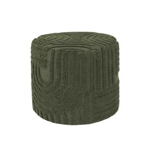 Pouf rond bouclette tuftée kaki D43 x h 37cm