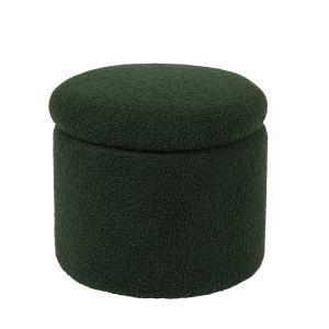 Pouf rond bouclettes vert pétrole