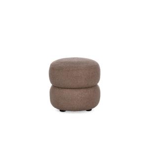 Pouf rond D41 en tissu marron