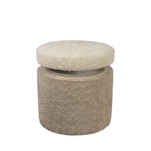 Pouf rond en tissu bouclette ø39cm - Beige