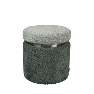 Pouf rond en tissu bouclette ø39cm - Vert