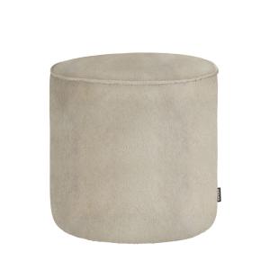 Pouf rond en tissu bouclette ø46cm - Blanc cassé