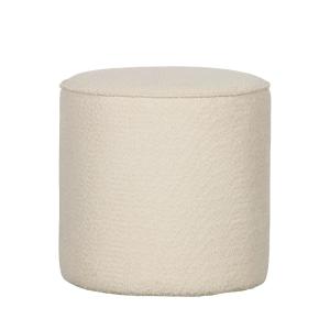 Pouf rond en tissu bouclette ø46cm - Écru