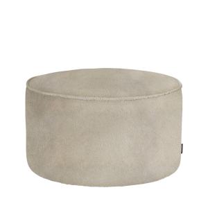 Pouf rond en tissu bouclette ø60cm - Blanc cassé