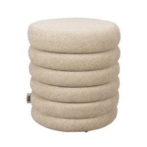 Pouf rond en tissu ø37cm - Beige