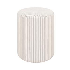 Pouf rond en velours côtelé beige