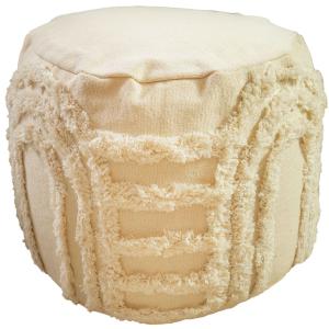 Pouf rond texturé bohème 100% coton