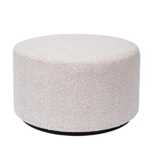 Pouf rond, tissu bouclé, 60cm x 35cm, coloris champagne