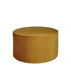 Pouf rond velours S - Ocre