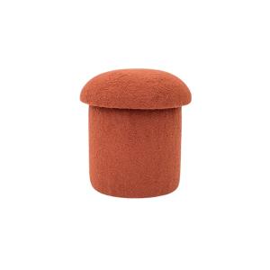 Pouf tapissé avec tissus bouclé en forme de champignon coul…