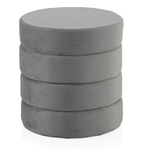 Pouf tapissé de velours gris