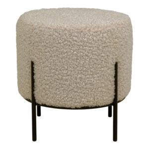 Pouf tendance en tissu bouclé FLUFFY beige 35x35x37cm