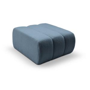 Pouf tissu bouclette bleu