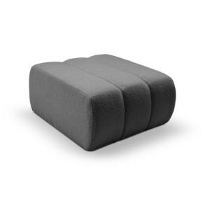 Pouf tissu bouclette gris