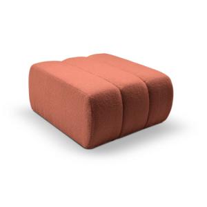 Pouf tissu bouclette terracotta