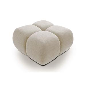 Pouf tissu chenille beige