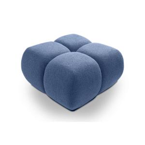 Pouf tissu chenille bleu