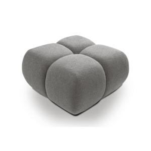 Pouf tissu chenille gris anthracite