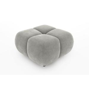 Pouf tissu chenille gris clair