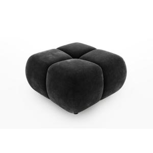 Pouf tissu chenille noir