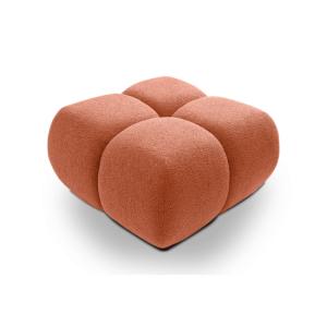 Pouf tissu chenille terracotta