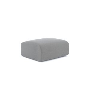 Pouf tissu tramé gris clair