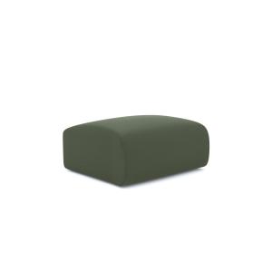 Pouf tissu tramé vert olive