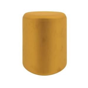 Pouf triangulaire en velours jaune
