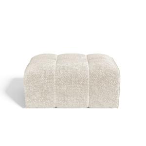 Pouf velours chenillé crème