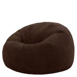 Pouf velours côtelé brun chocolat