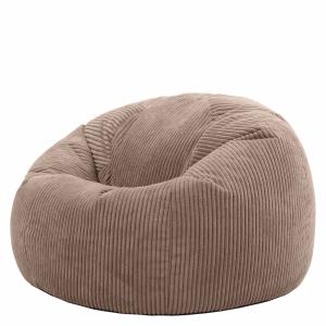 Pouf velours côtelé brun moka