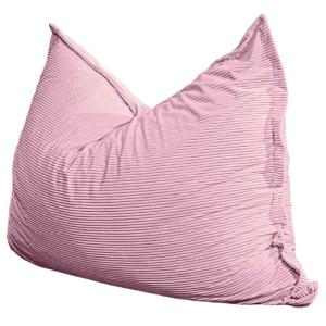 Pouf velours côtelé déhoussable 180 x 140 cm violet parme