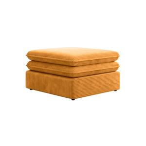 Pouf velours côtelé moutarde