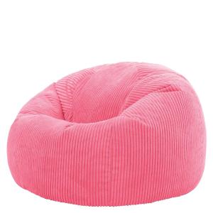Pouf velours côtelé rose bubble-gum