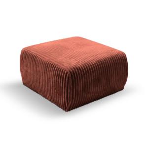 Pouf velours côtelé terracotta