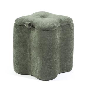 Pouf velours pailleté vert