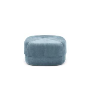 Pouf velours satiné bleu clair H35cm