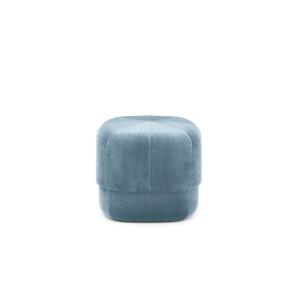 Pouf velours satiné bleu clair H40cm