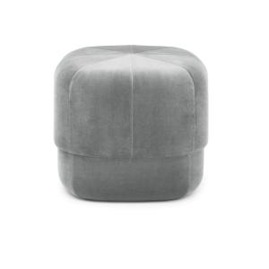 Pouf velours satiné gris H40cm