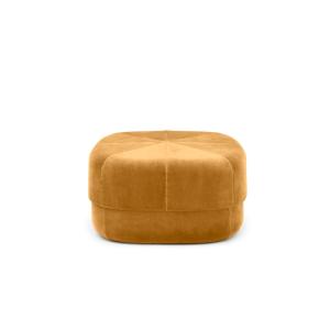 Pouf velours satiné jaune H35cm