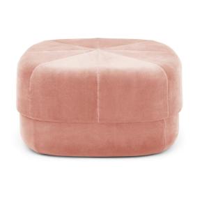 Pouf velours satiné rose H35cm