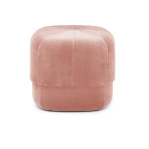 Pouf velours satiné rose H40cm