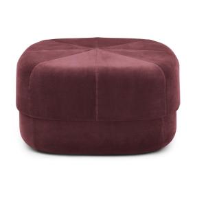 Pouf velours satiné rouge foncé H35cm