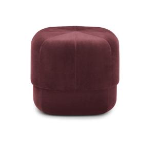 Pouf velours satiné rouge foncé H40cm