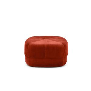 Pouf velours satiné rouge rouille H35cm