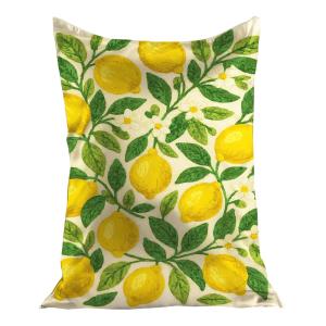 Pouf XL flottant déhoussable moifs citrons