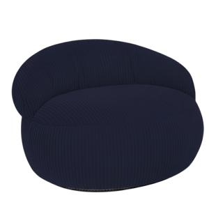 Pouf XXL déhoussable en velours côtelé 110x100 cm bleu fonc…